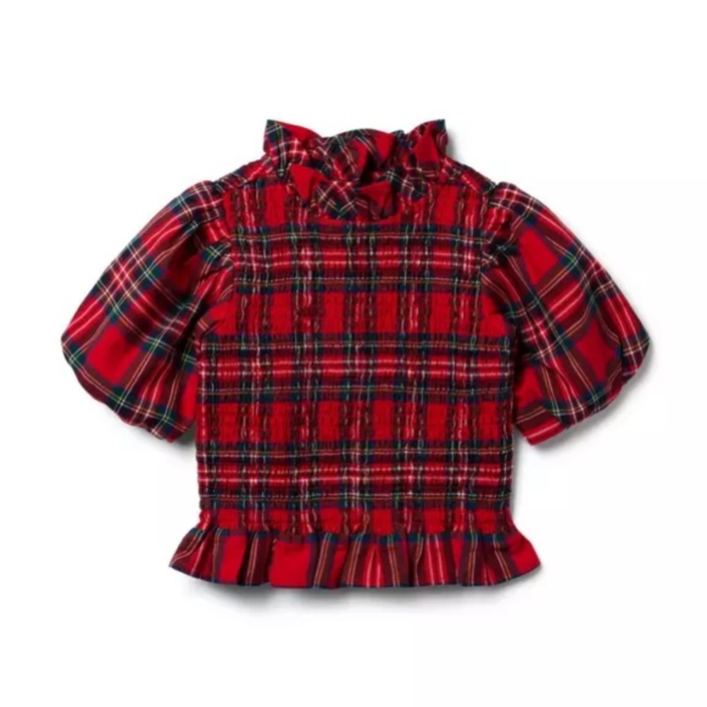 Janie and Jack Vibrant Red Checkered Blouse